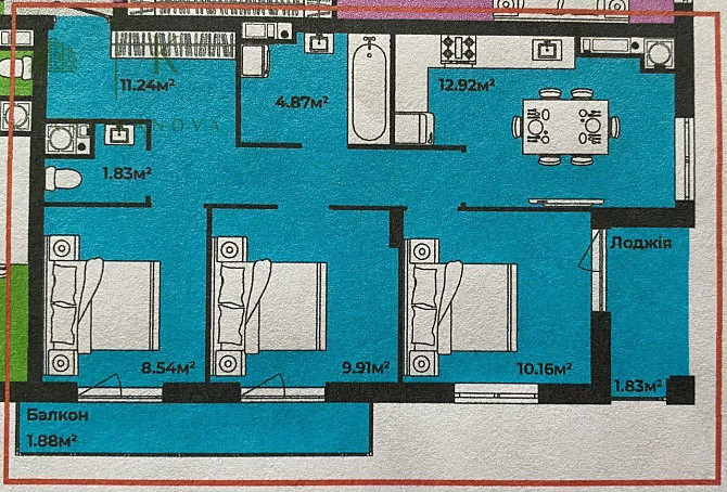 Продам 3-кім.квартиру,вул.Трускавецька 123, ЖК CONTINENT Львів - зображення 6