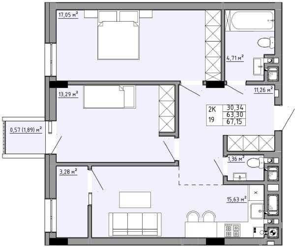 Продаж 2кім кв.64м2,Фемелі Хаус, Орлика-Топольна-Миколайчука Львов - изображение 2