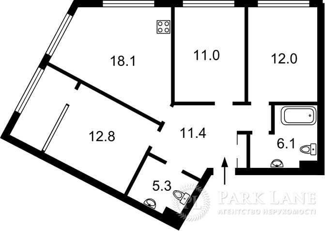 ЖК Грейт Great 3-ком 81 кв.м 2-й дом план 3С3 Причальна Осокорки Київ - зображення 1