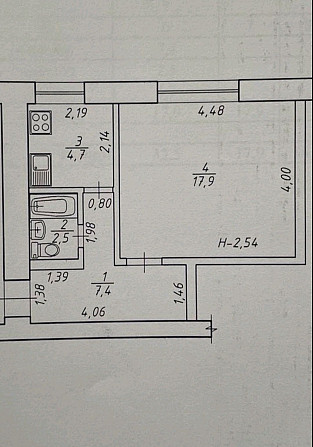 Продам 1к квартиру в цегляному будинку на 4 поверсі, Хіммістечко Суми - зображення 2