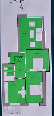 Продам трёхкомную квартиру на Архитекторской, ТАИРОВО Лиманка - изображение 7