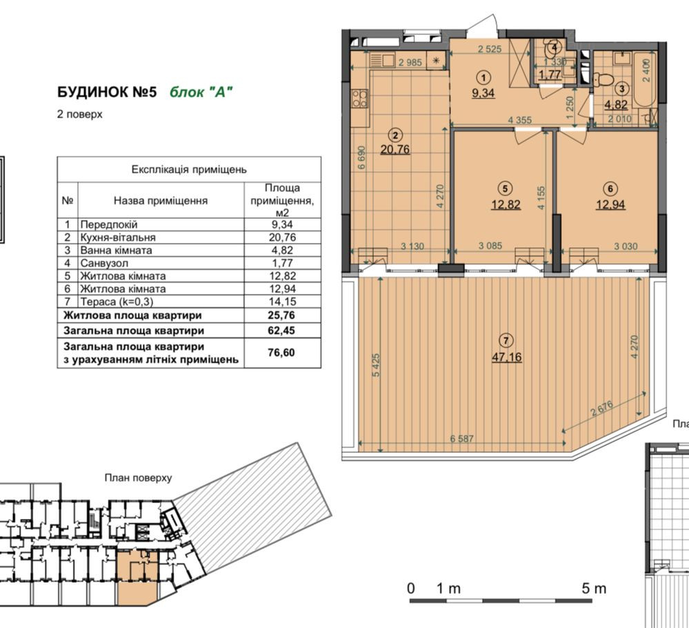 Власник. Продаж 2-кім. квартира 77м2 з терасою 47м2 в ЖК Dibrova Park Київ - зображення 1