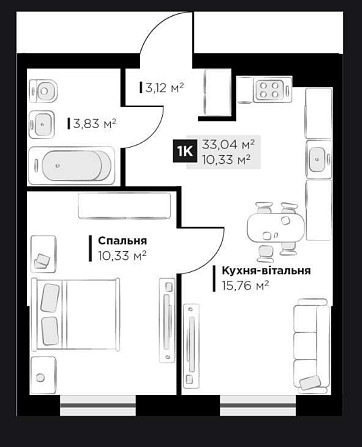 Без % 1к 5пов предствницкй Perfect Life ПерфектЛайф 33м2 по 1363 дол/м Винники - изображение 3